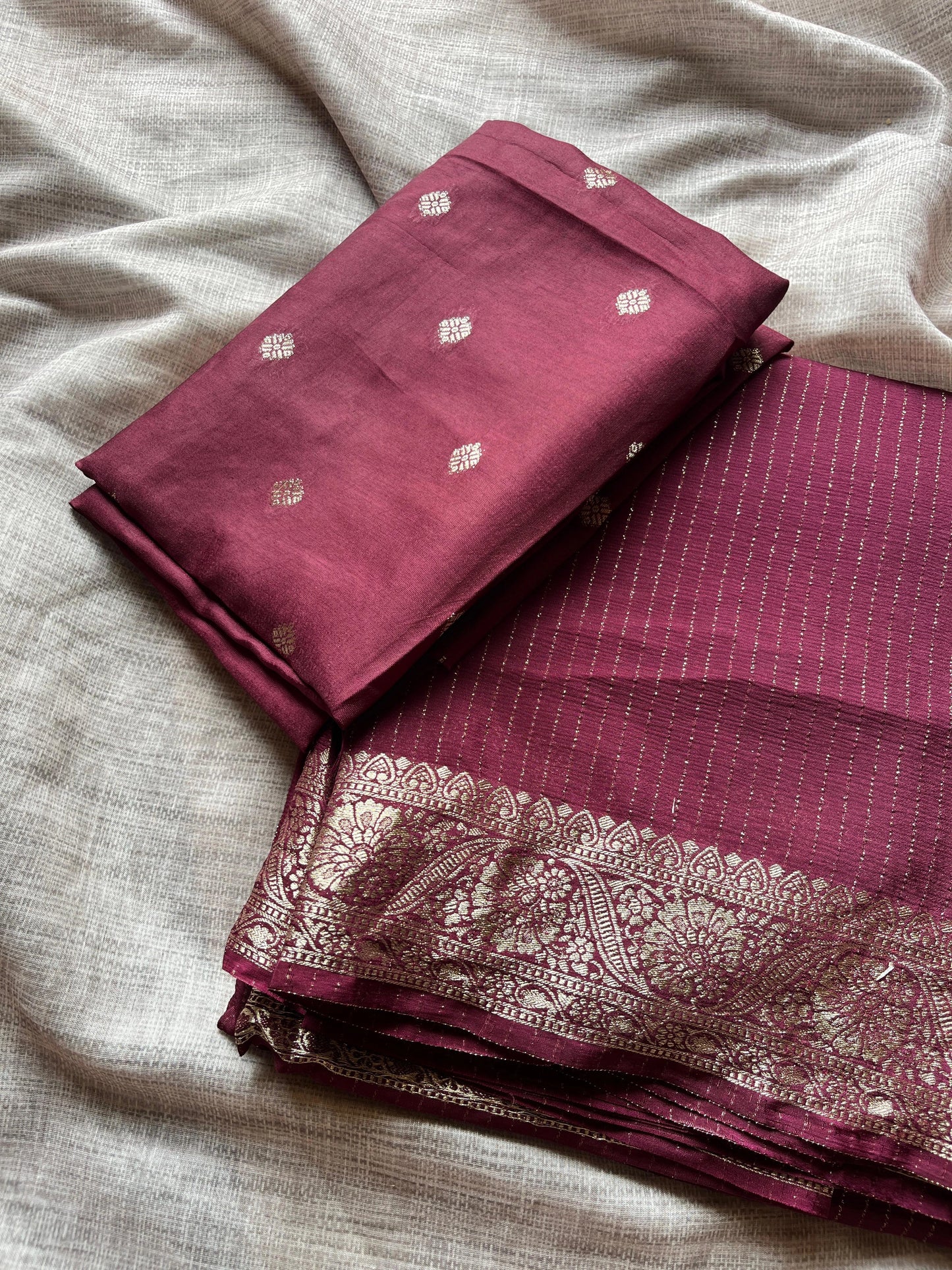 Maroon Semi Viscose Saree