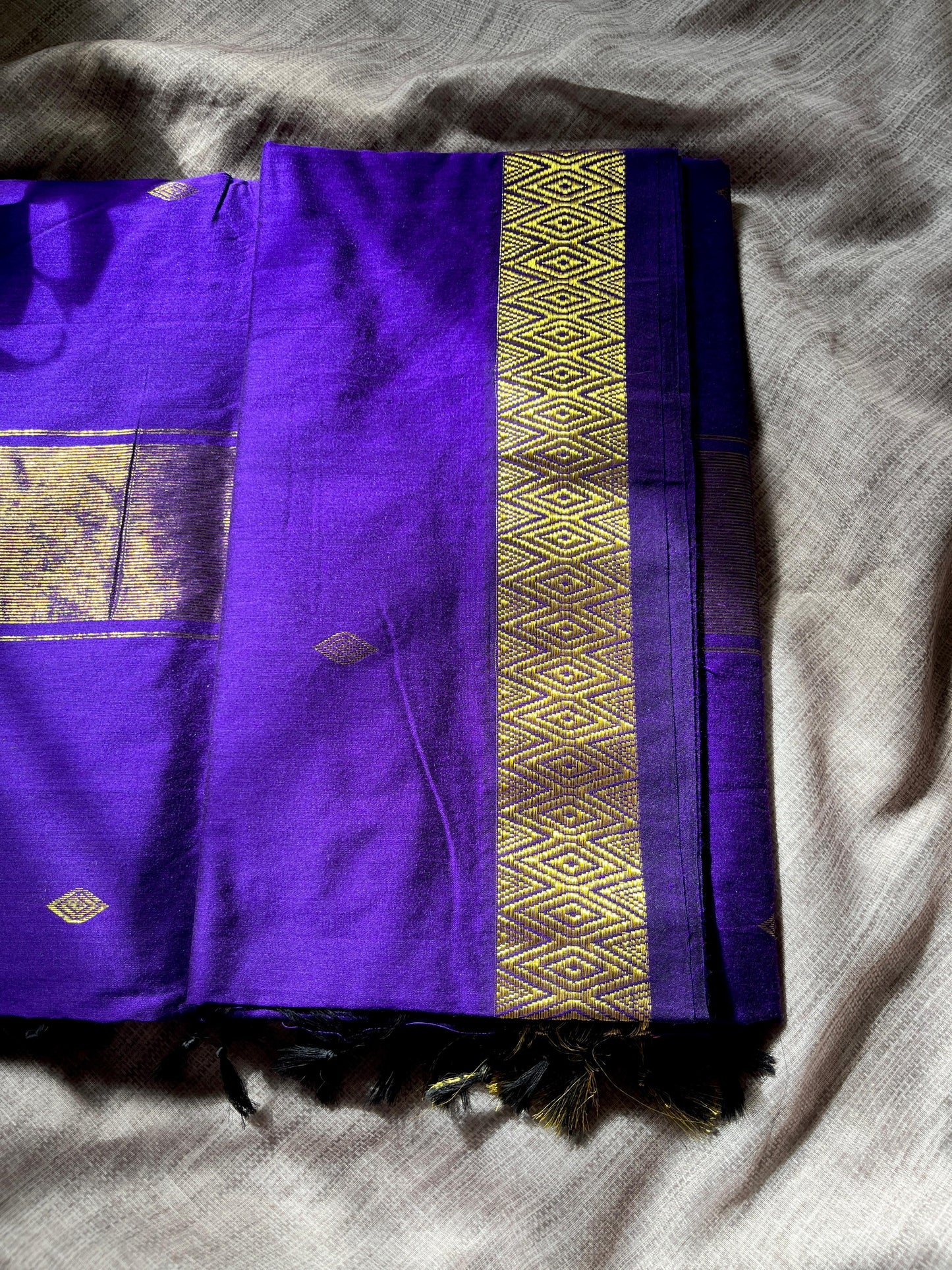 Purple Soft Silk Cotton Mix Saree
