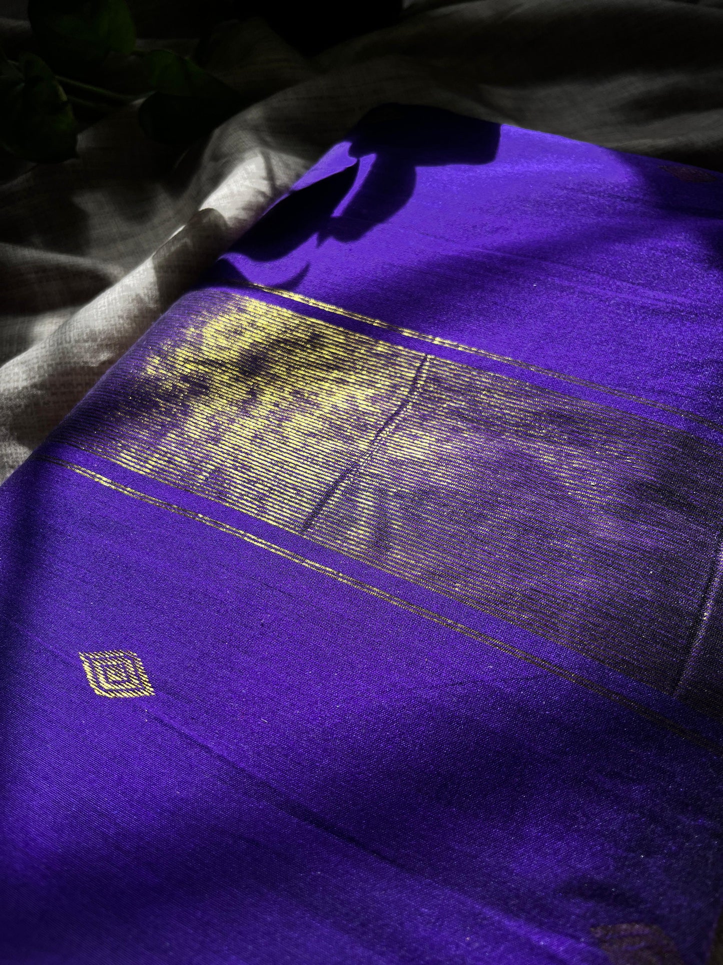 Purple Soft Silk Cotton Mix Saree