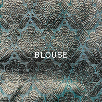Crushed Semi Katan Tissue Saree - Light Blue Elegance