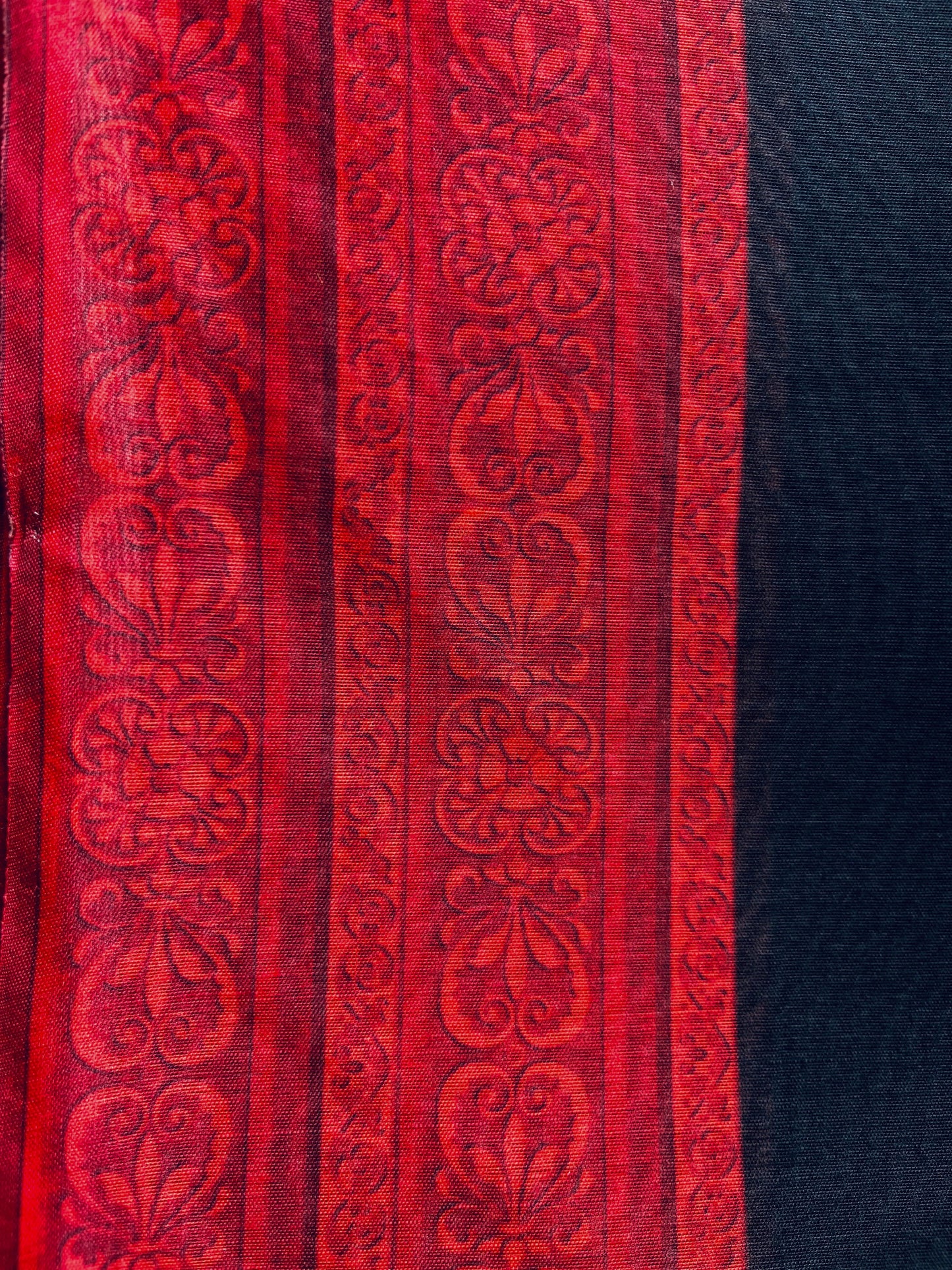 Black Cotton Mulmul Saree with Black Blouse 05