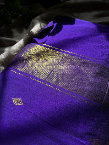 Purple Soft Silk Cotton Mix Saree