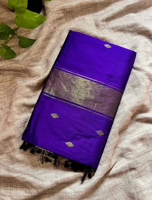 Purple Soft Silk Cotton Mix Saree